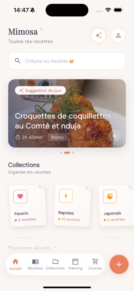 Bibliothèque de recettes