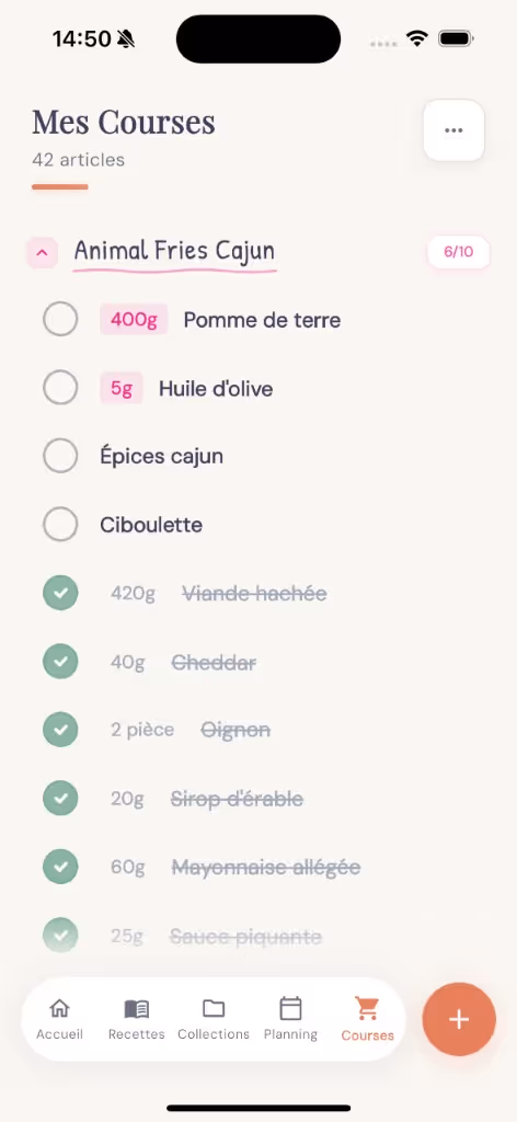 Liste de courses